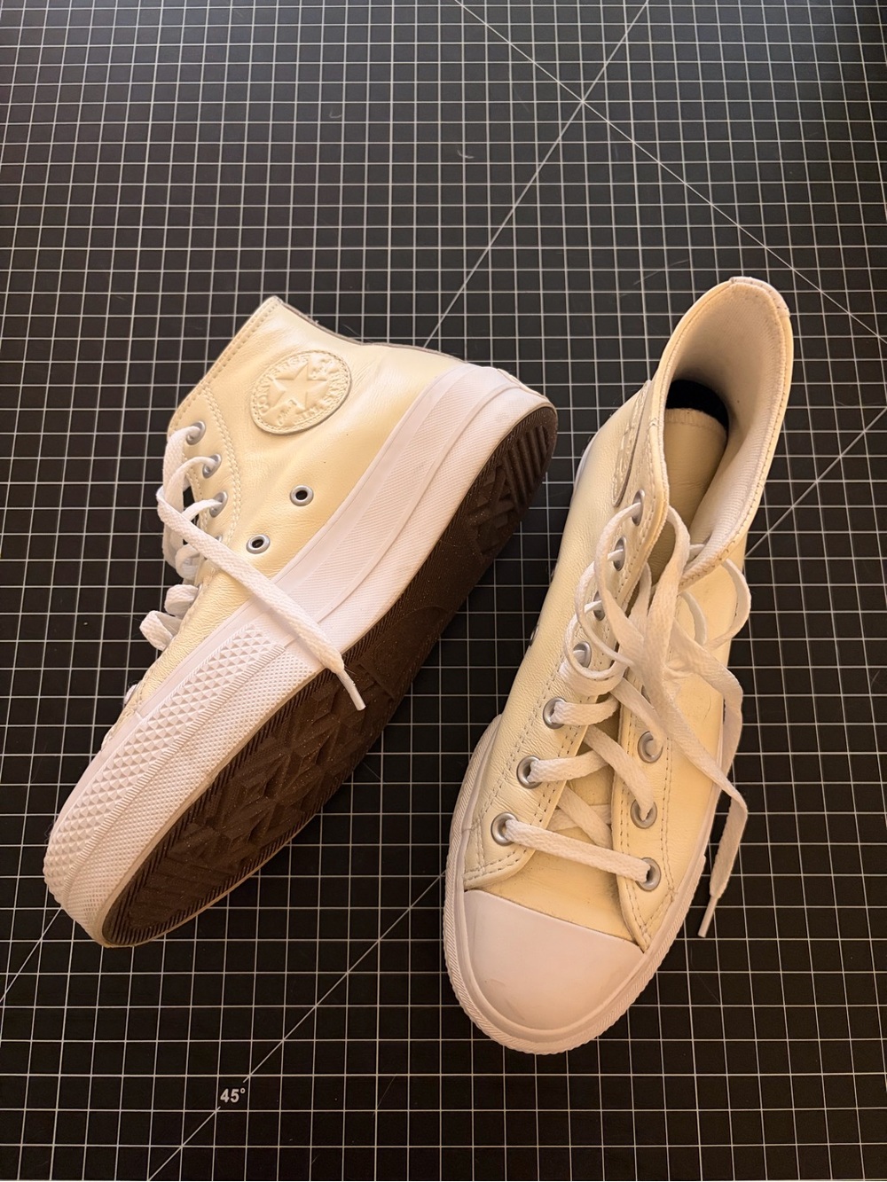 Converse High Top Platform Sneakers - Off-White/Cream